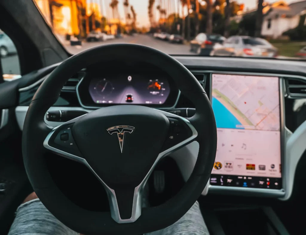 Tesla Car Interior in dubai